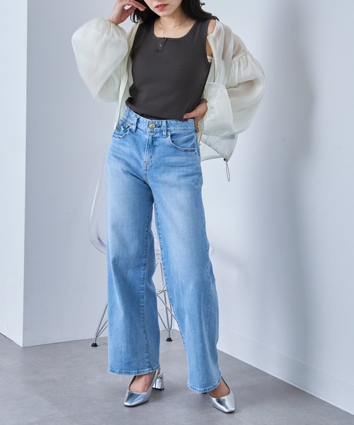 Healthknit(ヘルスニット)の「【Healthknit】丸胴リブヘンリーネックタンクトップ HR25S-L202(タンクトップ・レディース・ミント/パープル/ネイビー/チャコールグレー/ホワイト・FREE)」の13枚目の写真