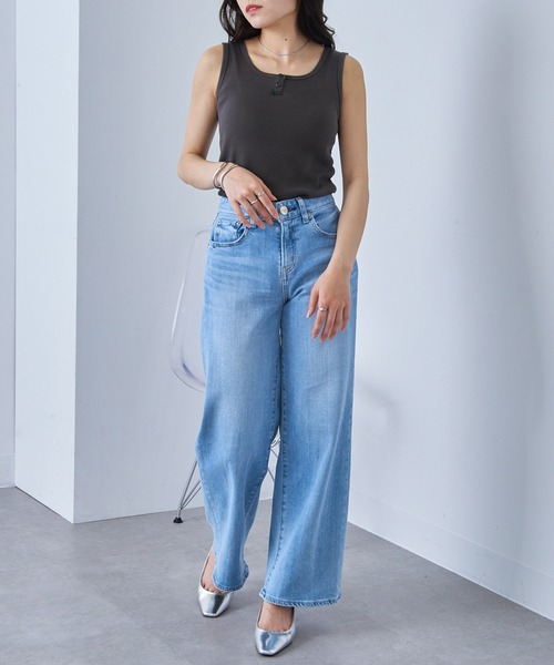 Healthknit(ヘルスニット)の「【Healthknit】丸胴リブヘンリーネックタンクトップ HR25S-L202(タンクトップ・レディース・ミント/パープル/ネイビー/チャコールグレー/ホワイト・FREE)」の14枚目の写真