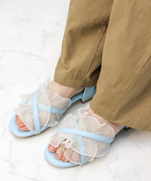 Blue Butterfly ベージュサンダル LL Papillon Sandal 50 BLUE Aquazzura@ Official
