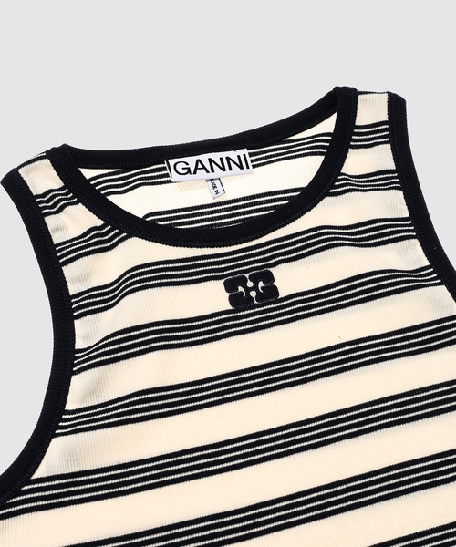 GANNI送料無料 Tank Top With Micro Rhinest タンクトップ GANNI送料無料 Tank Top With Micro Rhinest タンクトップ