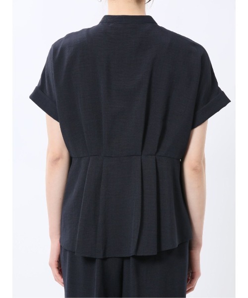 m.f.editorial(エムエフエディトリアル)の「【マシンウォッシャブル】m.f.エディトリアル レディース 麻調合繊 ウォッシャブル バンドカラー 半袖ブラウス(セットアップ可能)(シャツ/ブラウス・レディース・ネイビー/ライトグレー/ライトグリーン・MEDIUM/LARGE)」の17枚目の写真