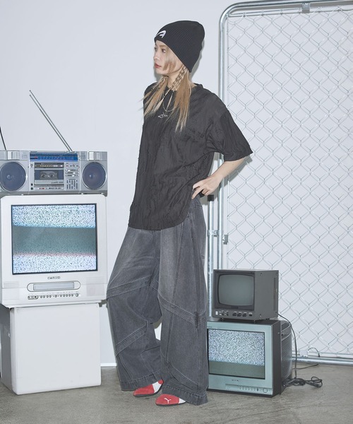 MSG(エムエスジー)の「オーバーサイズダメージロゴ刺繍カットソー【UNISEX】(Tシャツ/カットソー・メンズ・ブラック/カーキ/グレー・M/L)」の10枚目の写真