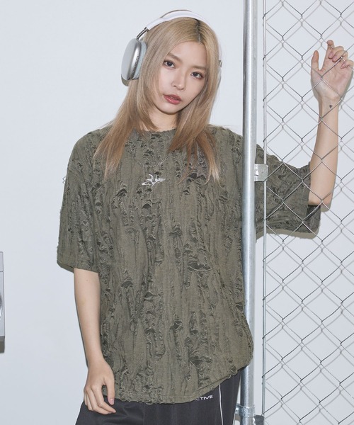 ♡'ㅅ'м ɪ﻿ ʜ ο'ㅅ'ページ♡ セール】カットプリーツシアーT（Tシャツ/カットソー