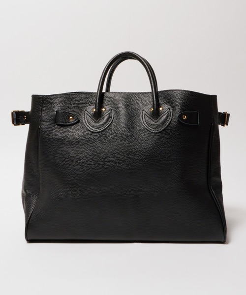 YOUNG&OLSEN The DRYGOODS STORE(ヤングアンドオルセン)の「YOUNG & OLSEN/ヤングアンドオルセン EMBOSSED LEATHER BELTED TOTE M レザートートバッグ(トートバッグ・レディース・ブラック/ブラウン/ベージュ・FREE)」の4枚目の写真