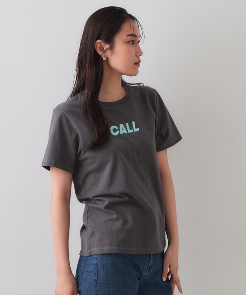 OPAQUE.CLIP(オペークドットクリップ)の「カラーロゴTシャツ【洗濯機洗い可】(Tシャツ/カットソー・レディース・ホワイト/ライトブルー/チャコールグレー・38/40/42)」の8枚目の写真