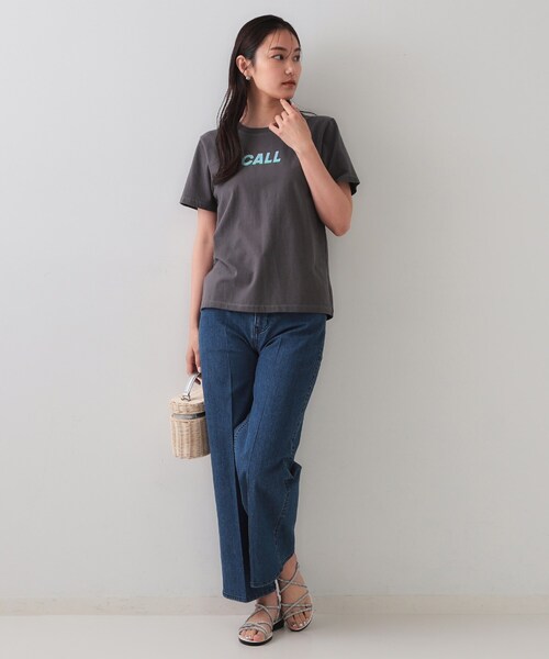 OPAQUE.CLIP(オペークドットクリップ)の「カラーロゴTシャツ【洗濯機洗い可】(Tシャツ/カットソー・レディース・ホワイト/ライトブルー/チャコールグレー・38/40/42)」の10枚目の写真