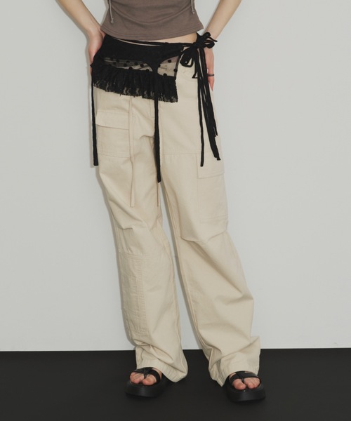 SHAGGIE（シャギー）の「ドットレースミニラップスカート（スカート・レディース・ブラック/ホワイト・FREE）」の5枚目の写真