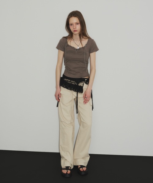 SHAGGIE（シャギー）の「ドットレースミニラップスカート（スカート・レディース・ブラック/ホワイト・FREE）」の6枚目の写真