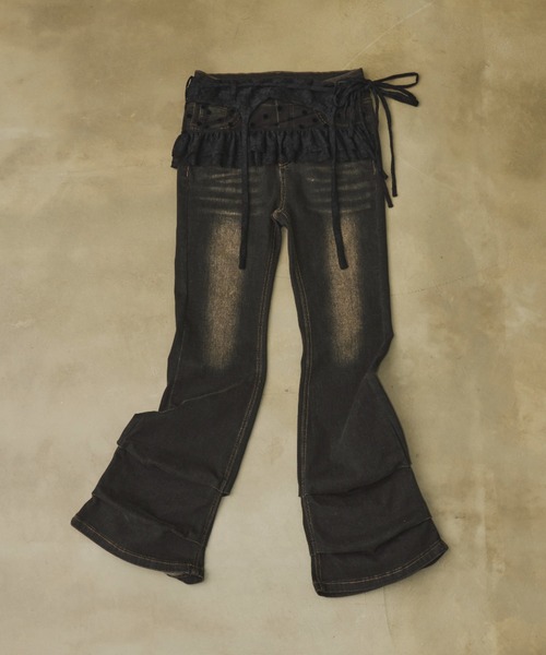 SHAGGIE（シャギー）の「ドットレースミニラップスカート（スカート・レディース・ブラック/ホワイト・FREE）」の7枚目の写真