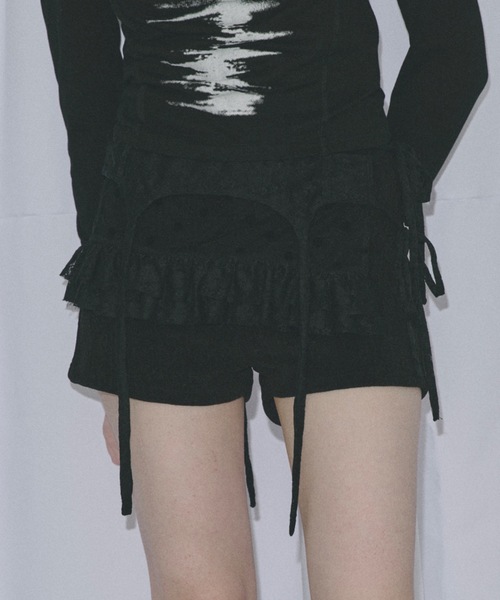 SHAGGIE（シャギー）の「ドットレースミニラップスカート（スカート・レディース・ブラック/ホワイト・FREE）」の10枚目の写真