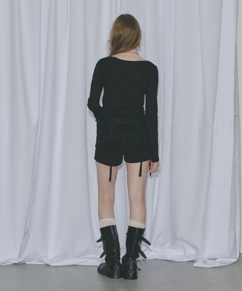 SHAGGIE（シャギー）の「ドットレースミニラップスカート（スカート・レディース・ブラック/ホワイト・FREE）」の12枚目の写真