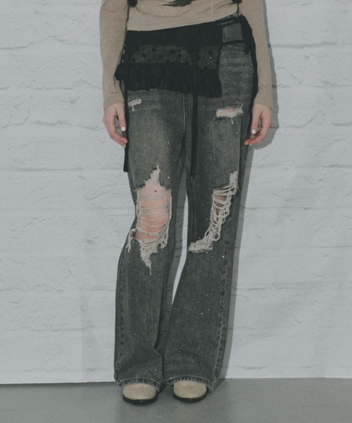 SHAGGIE（シャギー）の「ドットレースミニラップスカート（スカート・レディース・ブラック/ホワイト・FREE）」の16枚目の写真