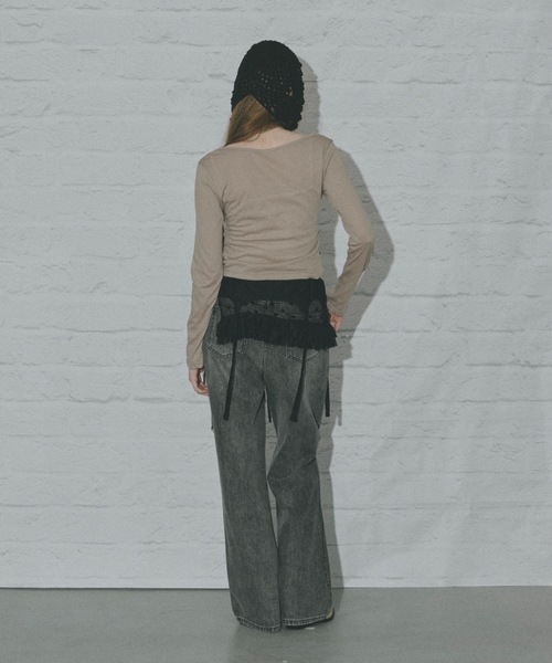 SHAGGIE（シャギー）の「ドットレースミニラップスカート（スカート・レディース・ブラック/ホワイト・FREE）」の18枚目の写真