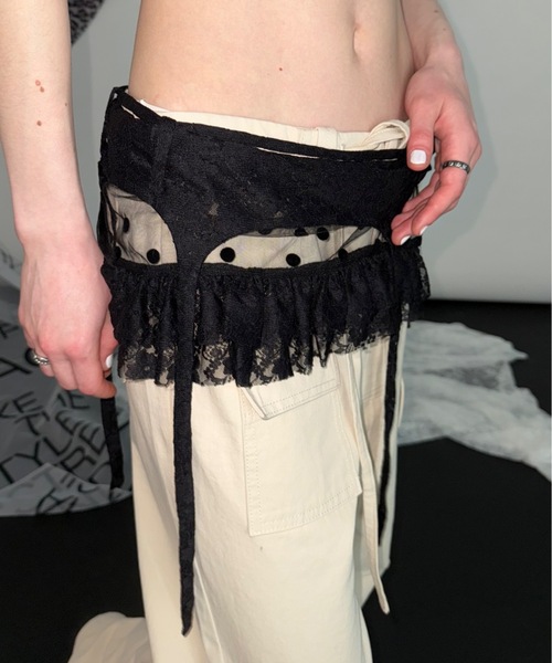 SHAGGIE（シャギー）の「ドットレースミニラップスカート（スカート・レディース・ブラック/ホワイト・FREE）」の22枚目の写真