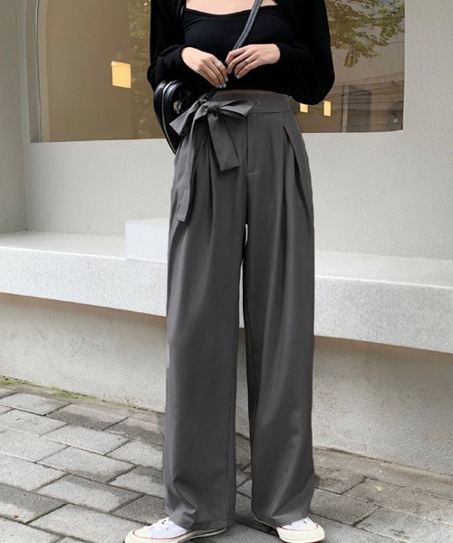 shoppinggo(ショッピングゴー)の「ワイドパンツ タックワイドパンツ(カーゴパンツ・レディース・ブラック系その他/グレー/ブラック/グレー系その他・L/M)」の1枚目の写真