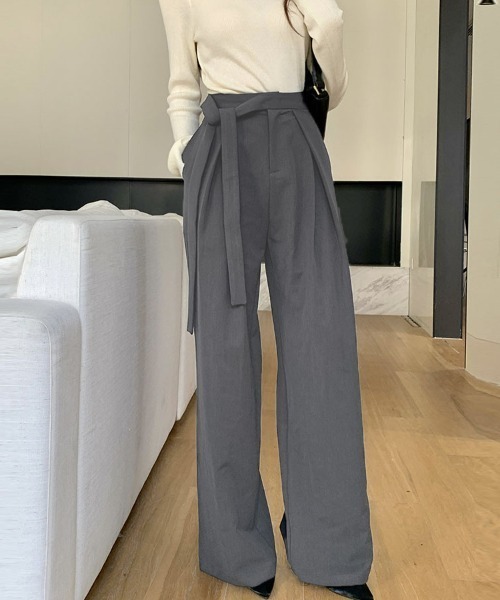 shoppinggo(ショッピングゴー)の「ワイドパンツ タックワイドパンツ(カーゴパンツ・レディース・ブラック系その他/グレー/ブラック/グレー系その他・L/M)」の9枚目の写真