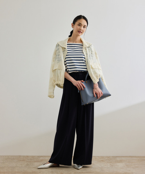 セール】フラワーエンブロイダリーライトブルゾン/セットアップ対応