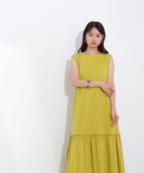 N.（N. Natural Beauty Basic）（エヌエヌナチュラルビューティーベーシック）の「【PS/低身長サイズ】ティアードカットワンピース（ワンピース・レディース・イエロー/ブラック/ベージュ・MEDIUM/P/S）」の21枚目の写真