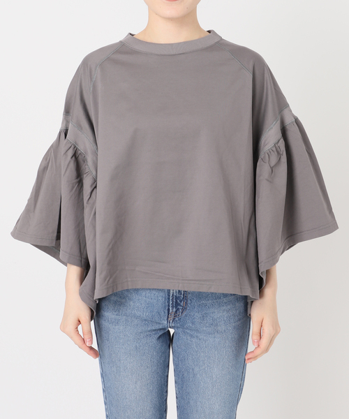 COGTHEBIGSMOKE（コグザビッグスモーク）の「《追加》COG THE BIGSMOKE/コグザビッグスモーク LAURA GATHERED SLV TOP（Tシャツ/カットソー・レディース・ホワイト/チャコールグレー/ブラック・FREE）」の17枚目の写真