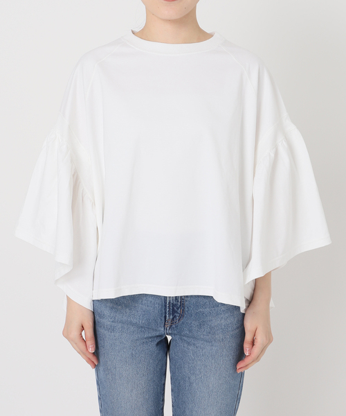 COGTHEBIGSMOKE（コグザビッグスモーク）の「《追加》COG THE BIGSMOKE/コグザビッグスモーク LAURA GATHERED SLV TOP（Tシャツ/カットソー・レディース・ホワイト/チャコールグレー/ブラック・FREE）」の15枚目の写真