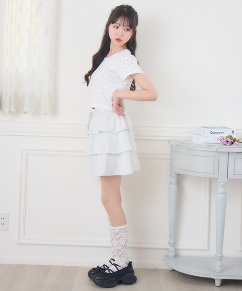 ems excite(エムズエキサイト)の「小花柄ワッフルTEE(Tシャツ/カットソー・レディース・イエロー系その他/ホワイト系その他/ブラック系その他・FREE)」の9枚目の写真