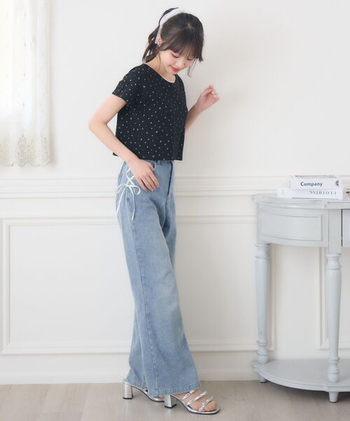 ems excite(エムズエキサイト)の「小花柄ワッフルTEE(Tシャツ/カットソー・レディース・イエロー系その他/ホワイト系その他/ブラック系その他・FREE)」の16枚目の写真