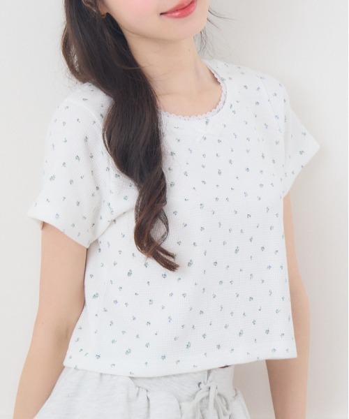 セール】小花柄ワッフルTEE（Tシャツ/カットソー）｜ems excite