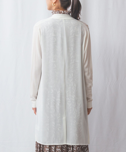 セール】【NARACAMICIE】布帛コンビロングカーディガン（ニット