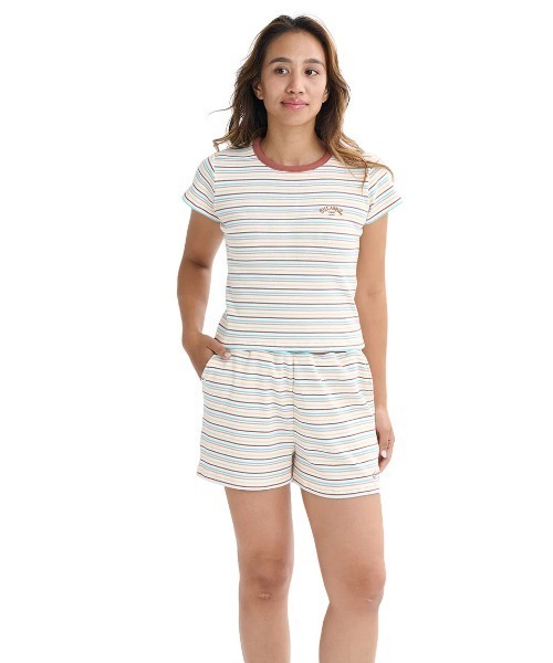 BILLABONG(ビラボン)の「BILLABONG レディース ARCH EMB RIB SHORTS ショートパンツ 【2025年夏モデル】/ビラボンウエストゴムストレッチリブイージーパンツ(その他パンツ・レディース・グレー/マルチ・MEDIUM)」の11枚目の写真
