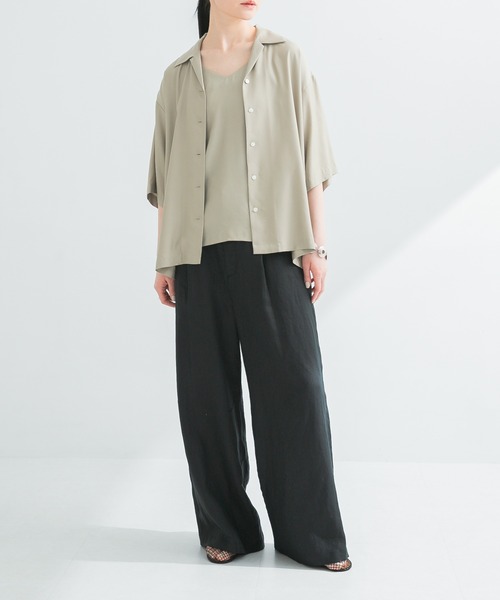 URBAN RESEARCH（アーバンリサーチ）の「『接触冷感』キュプラオープンカラーシャツ（シャツ/ブラウス・レディース・ベージュ系その他/ブラック・FREE）」の20枚目の写真