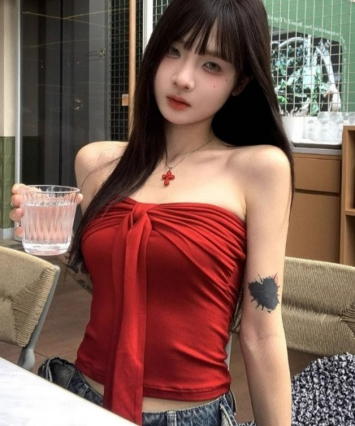 リズリサ チューブトップ y2k レア Y2Kガーリー＊ショート丈クロップドチューブトップ（チューブ