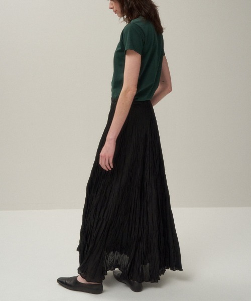 ATON（エイトン）の「ATON CATCH WASHER CUPRA CIRCULAR SKIRT SKAGGM0303（スカート・レディース・ブラック・36）」の3枚目の写真