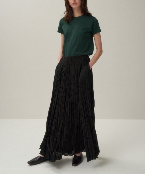 ATON（エイトン）の「ATON CATCH WASHER CUPRA CIRCULAR SKIRT SKAGGM0303（スカート・レディース・ブラック・36）」の2枚目の写真