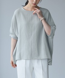 itto...（イット）の「一度着たらヤミツキ！柔らかな肌触り【極ふわコットン100％ダブルガーゼ】ワイドトップス（シャツ/ブラウス）」