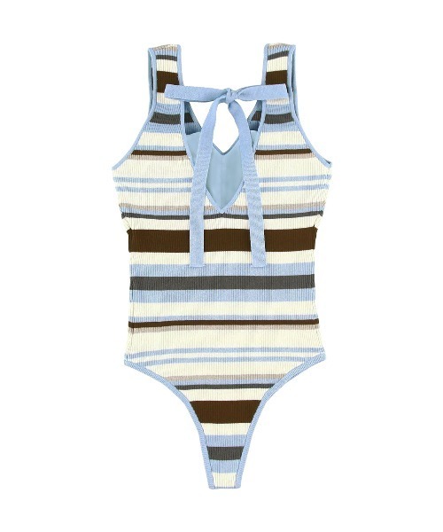 tシャツ Rib Stripe Knit Bodysuit /リブストライプニットボディスーツ レディース セール】Rib Stripe Knit Bodysuit /リブストライプニットボディ