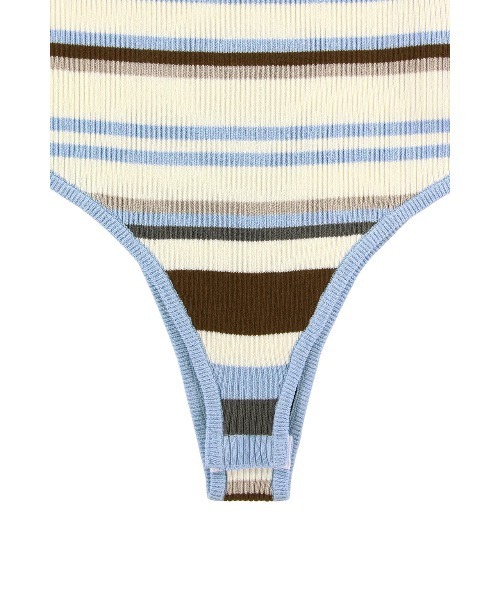 ALEXIA STAM（アリシアスタン）の「Rib Stripe Knit Bodysuit /リブストライプニットボディスーツ（Tシャツ/カットソー・レディース・パープル/レッド/ブルー・S/M）」の11枚目の写真