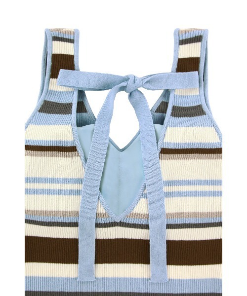 ALEXIA STAM（アリシアスタン）の「Rib Stripe Knit Bodysuit /リブストライプニットボディスーツ（Tシャツ/カットソー・レディース・パープル/レッド/ブルー・S/M）」の12枚目の写真