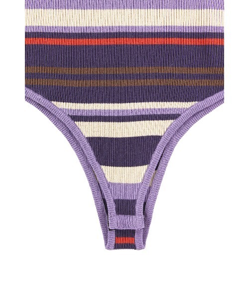 ALEXIA STAM（アリシアスタン）の「Rib Stripe Knit Bodysuit /リブストライプニットボディスーツ（Tシャツ/カットソー・レディース・パープル/レッド/ブルー・S/M）」の16枚目の写真