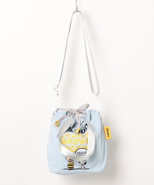 PEANUTS(ピーナッツ)の「PEANUTS/ピーナッツ ALL刺繍ショルダー巾着(ショルダーバッグ・レディース・カーキ/ベージュ/ライトブルー・ONE SIZE)」の3枚目の写真