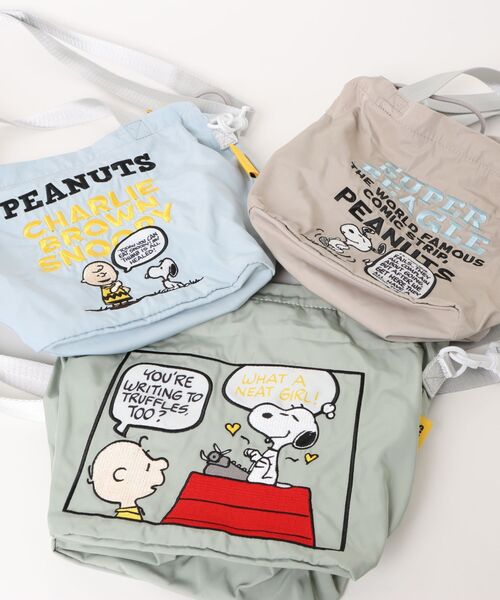 PEANUTS(ピーナッツ)の「PEANUTS/ピーナッツ ALL刺繍ショルダー巾着(ショルダーバッグ・レディース・カーキ/ベージュ/ライトブルー・ONE SIZE)」の7枚目の写真