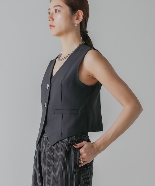 LUラメリネンベスト セール】LINEN LIKE VEST (ﾘﾈﾝﾗｲｸﾍﾞｽﾄ）（ベスト）｜CIEL'AIR