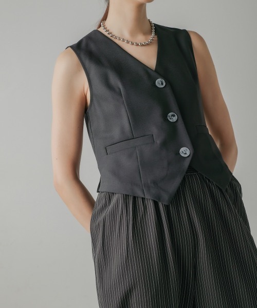 セール】LINEN LIKE VEST (ﾘﾈﾝﾗｲｸﾍﾞｽﾄ）（ベスト）｜CIEL'AIR