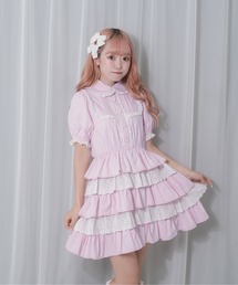 Honey Cinnamon ハニーシナモン　コットンレースパステルワンピース Honey Cinnamon ハニーシナモン 配色レースパステルカラー