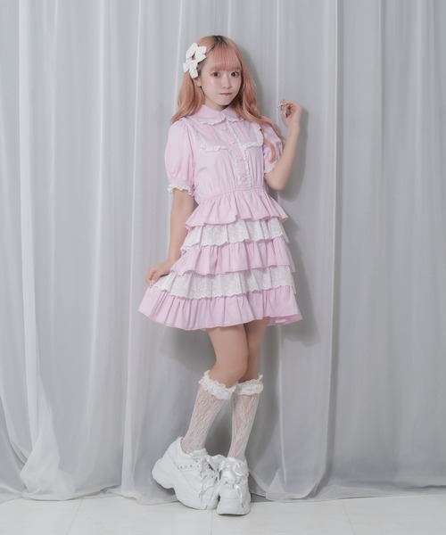 セール】コットンレースパステルワンピース（ワンピース）｜Honey