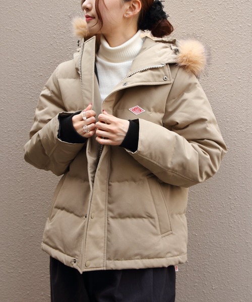 DANTON/ダントン フェイクファーフーデッドダウンジャケット FAKE FAR