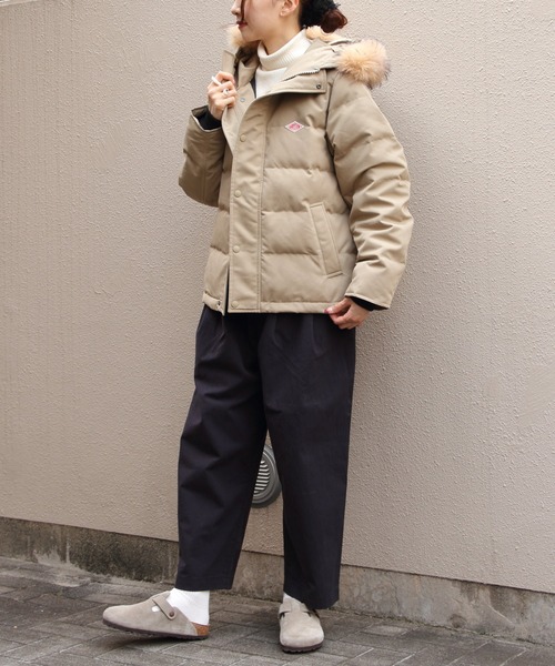 DANTON/ダントン フェイクファーフーデッドダウンジャケット FAKE FAR