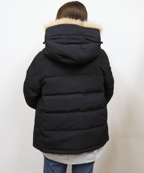 DANTON/ダントン フェイクファーフーデッドダウンジャケット FAKE FAR