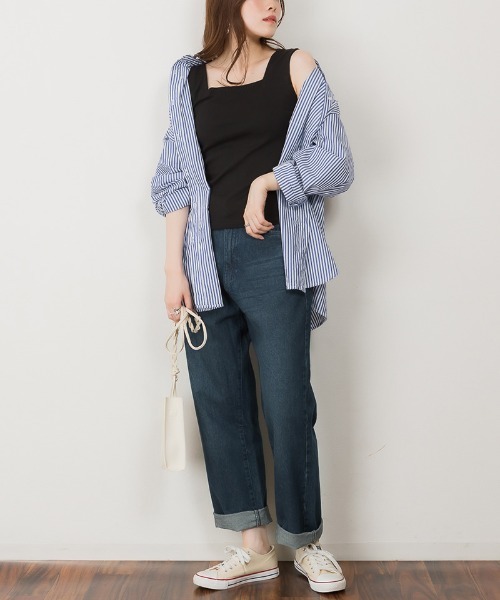 RCD（アールシーディー）の「ブラ紐隠しインナー タンクトップ（タンクトップ・レディース・ブラック/オフホワイト/チャコールグレー・LL/4L/M/L/3L）」の6枚目の写真