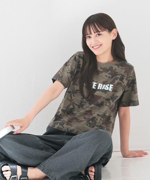 UVカット】迷彩柄ロゴTシャツ（Tシャツ/カットソー）｜Honeys