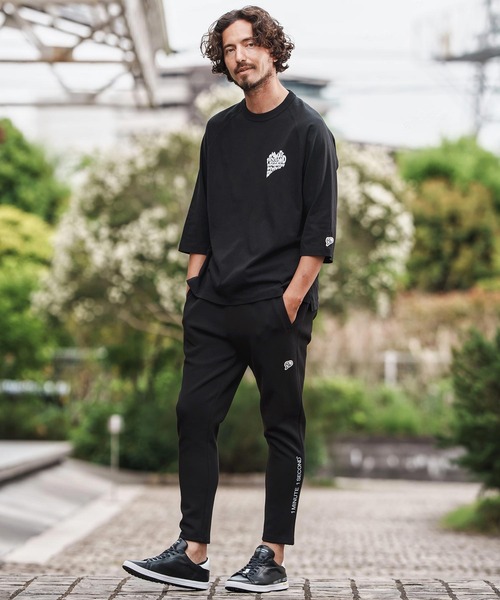 1minute 1second（ワンミニットワンセカンド）の「mp13841-cardboard knit pants with logo print イージーパンツ（その他パンツ・メンズ・ブラック/トップグレー・S/M/L/XL）」の5枚目の写真